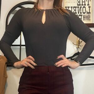 Topshop Black Long Sleeve Bodysuit